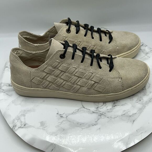 TOMS Birch Suede Woven Lenox Sneaker-10 - Picture 1 of 8